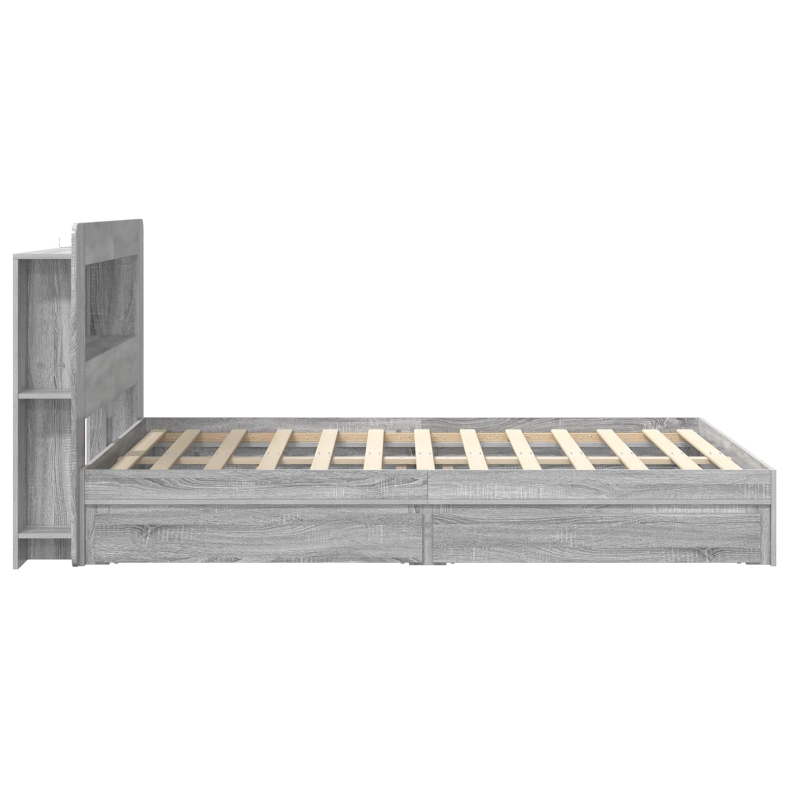 Telaio del letto con storage Sonoma grigio 160 x 200 cm | homemem39