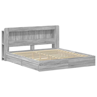 Telaio del letto con storage Sonoma grigio 180 x 200 cm | homemem39