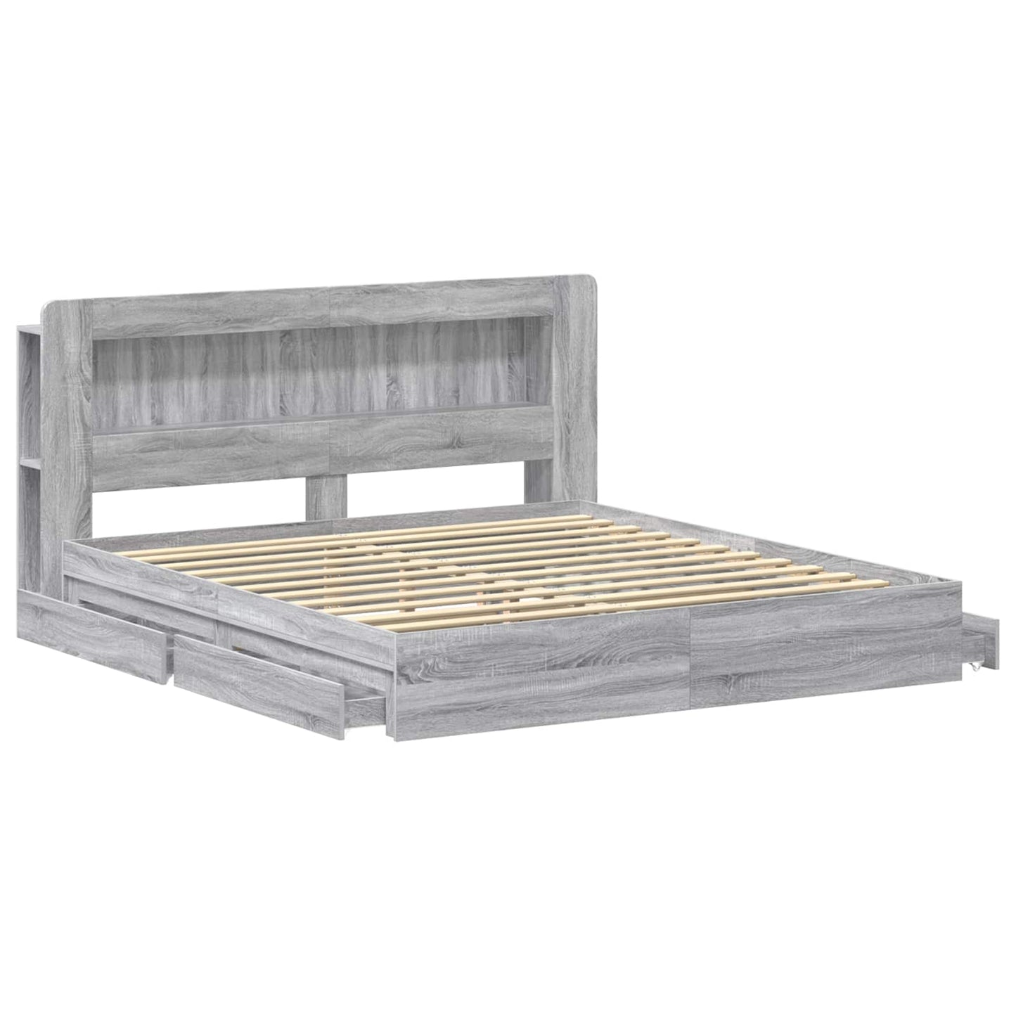 Telaio del letto con storage Sonoma grigio 180 x 200 cm | homemem39