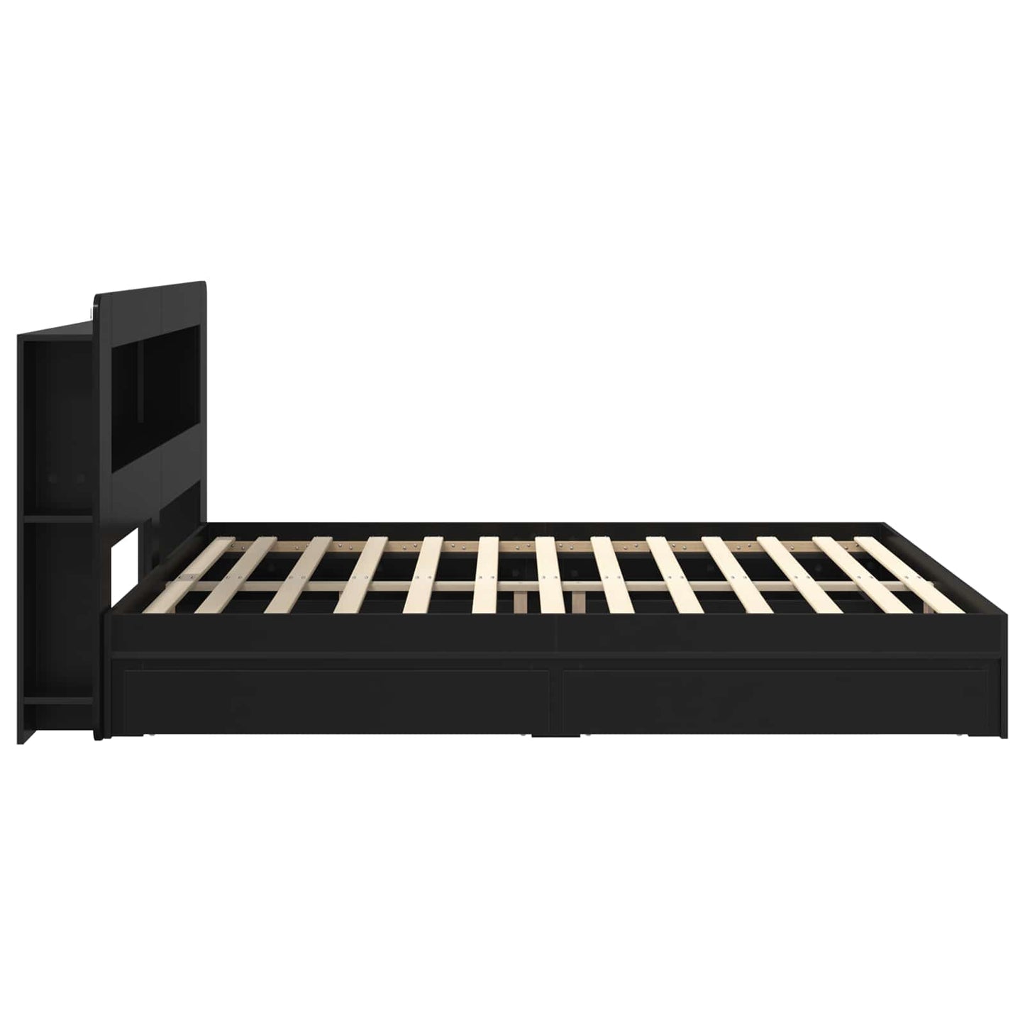 Telaio del letto con storage con cassetto Nero 200 x 200 cm