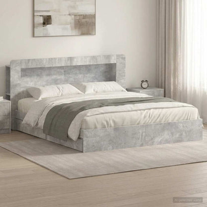 Telaio del letto con storage Grigio Cemento 200 x 200 cm