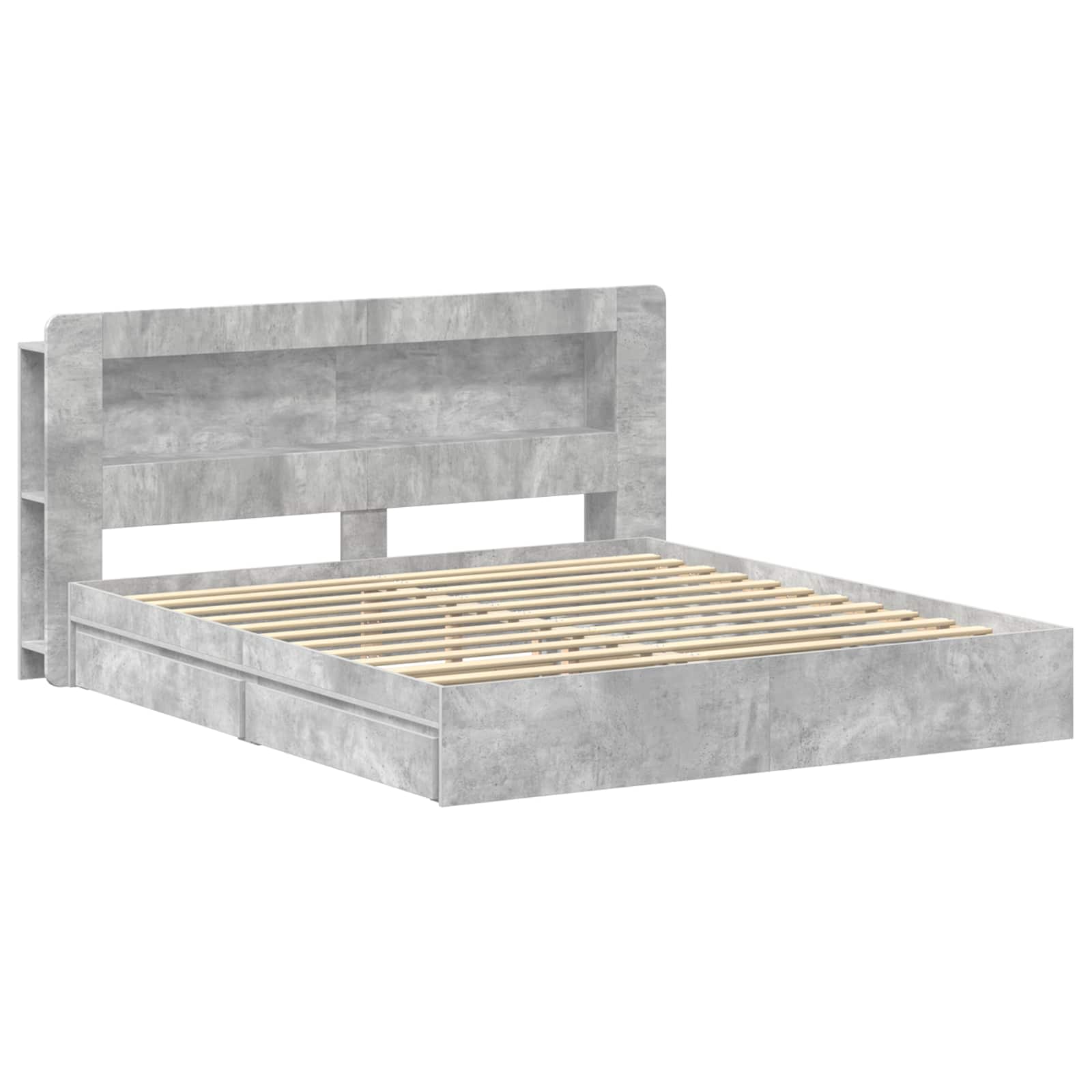 Telaio del letto con storage Grigio Cemento 200 x 200 cm | homemem39