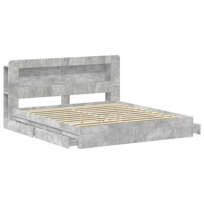 Telaio del letto con storage Grigio Cemento 200 x 200 cm