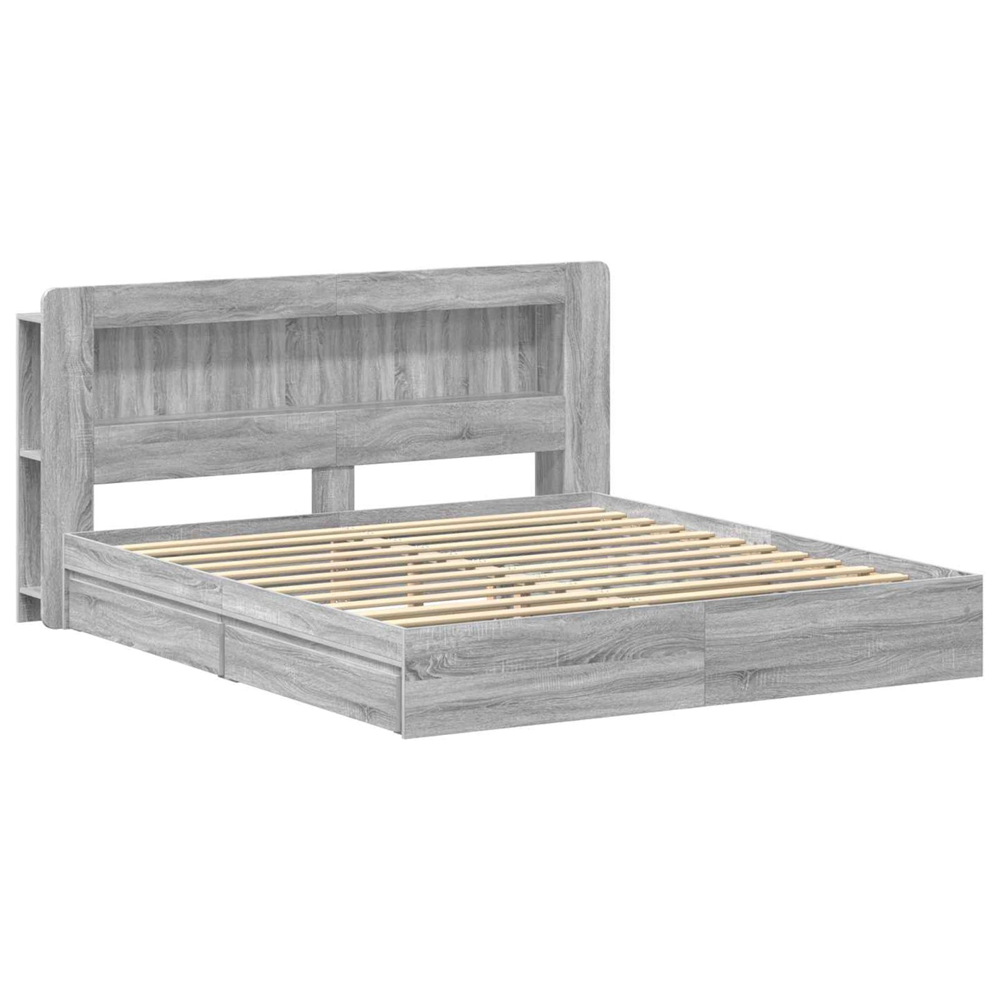 Telaio del letto con storage Sonoma grigio 200 x 200 cm | homemem39