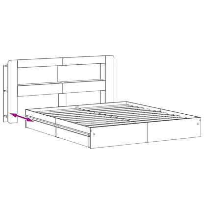 Telaio del letto con storage Sonoma grigio 200 x 200 cm | homemem39