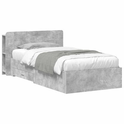Telaio del letto con storage Grigio Cemento 75 x 190 cm | homemem39