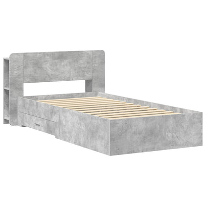 Telaio del letto con storage Grigio Cemento 75 x 190 cm | homemem39