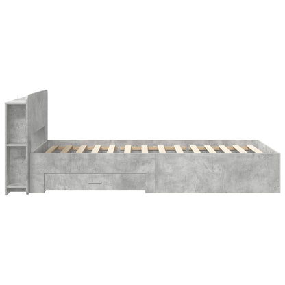 Telaio del letto con storage Grigio Cemento 75 x 190 cm | homemem39