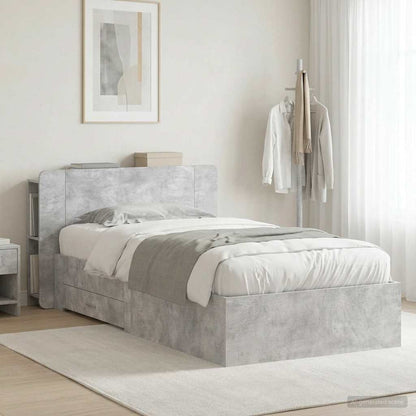 Telaio del letto con storage Grigio Cemento 80 x 200 cm | homemem39