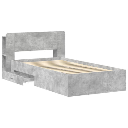 Telaio del letto con storage Grigio Cemento 80 x 200 cm | homemem39