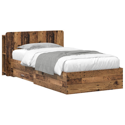 Telaio del letto con storage Legno antico 80 x 200 cm | homemem39