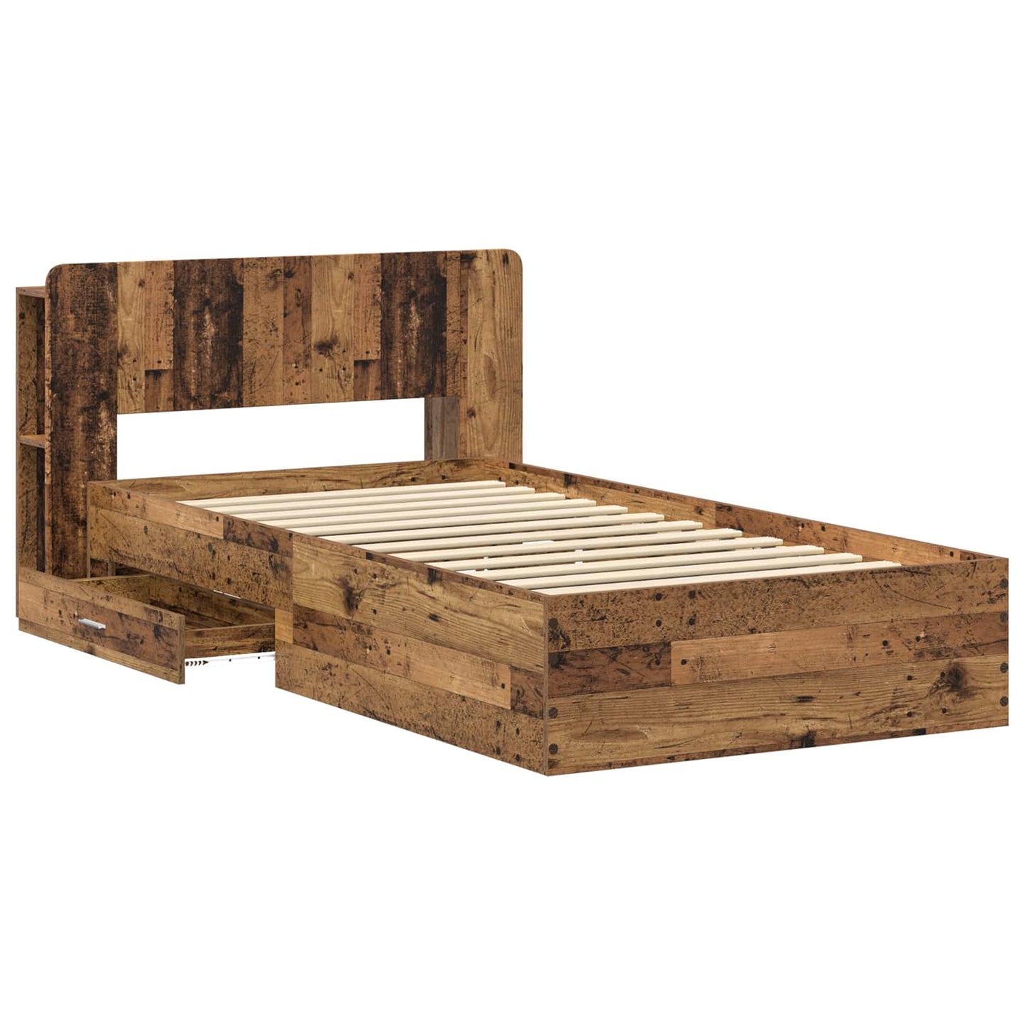Telaio del letto con storage Legno antico 80 x 200 cm | homemem39