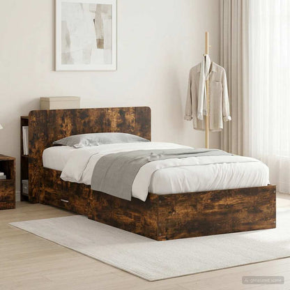 Telaio del letto con storage Rovere Fumo 80 x 200 cm | homemem39
