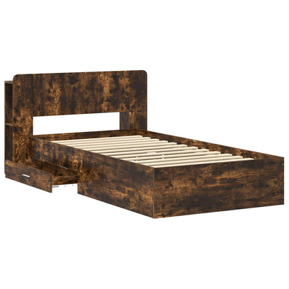 Telaio del letto con storage Rovere Fumo 80 x 200 cm | homemem39