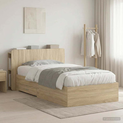 Telaio del letto con storage Rovere Sonoma 80 x 200 cm | homemem39