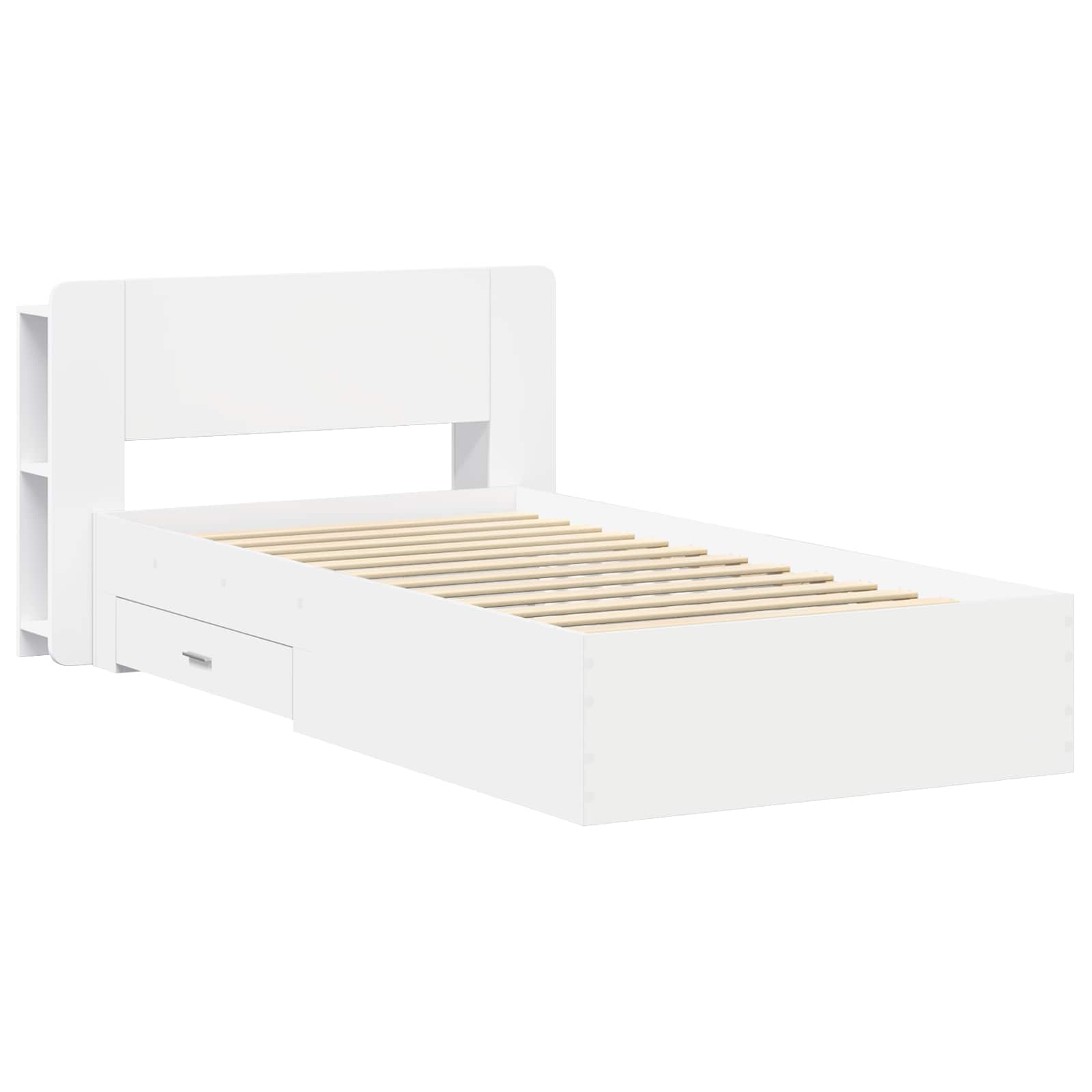 Telaio del letto con storage con testiera Bianco 80 x 200 cm | homemem39