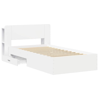 Telaio del letto con storage con testiera Bianco 80 x 200 cm | homemem39