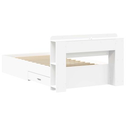 Telaio del letto con storage con testiera Bianco 80 x 200 cm | homemem39