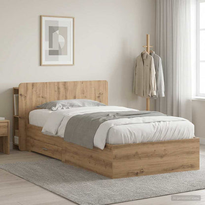 Telaio del letto con storage Rovere Artigianale 90 x 190 cm | homemem39