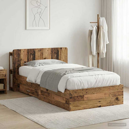 Telaio del letto con storage Legno antico 90 x 190 cm | homemem39