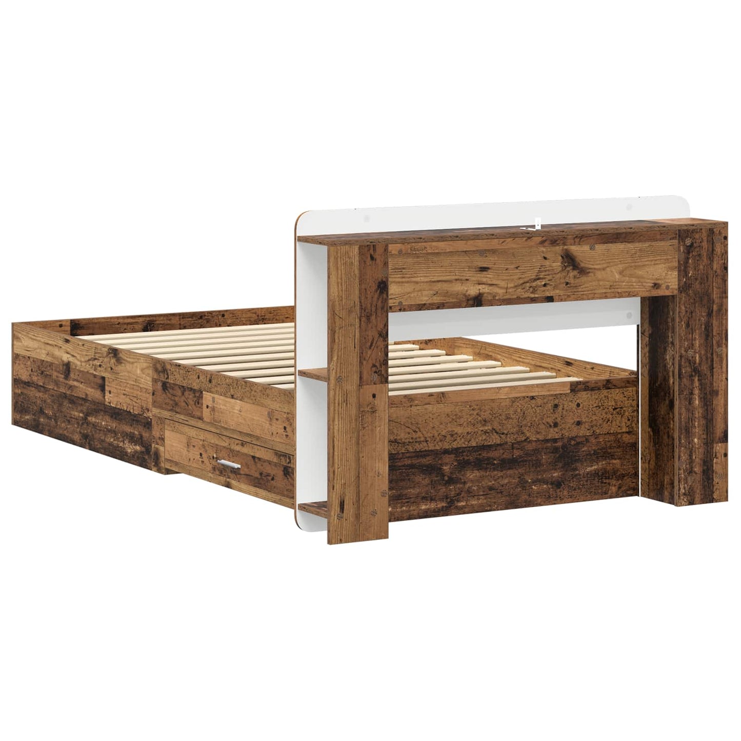 Telaio del letto con storage Legno antico 90 x 190 cm | homemem39