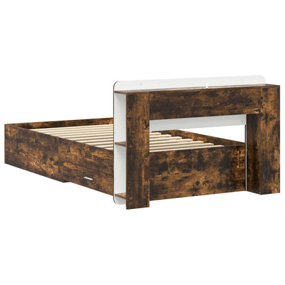 Telaio del letto con storage Rovere Fumo 100 x 200 cm | homemem39