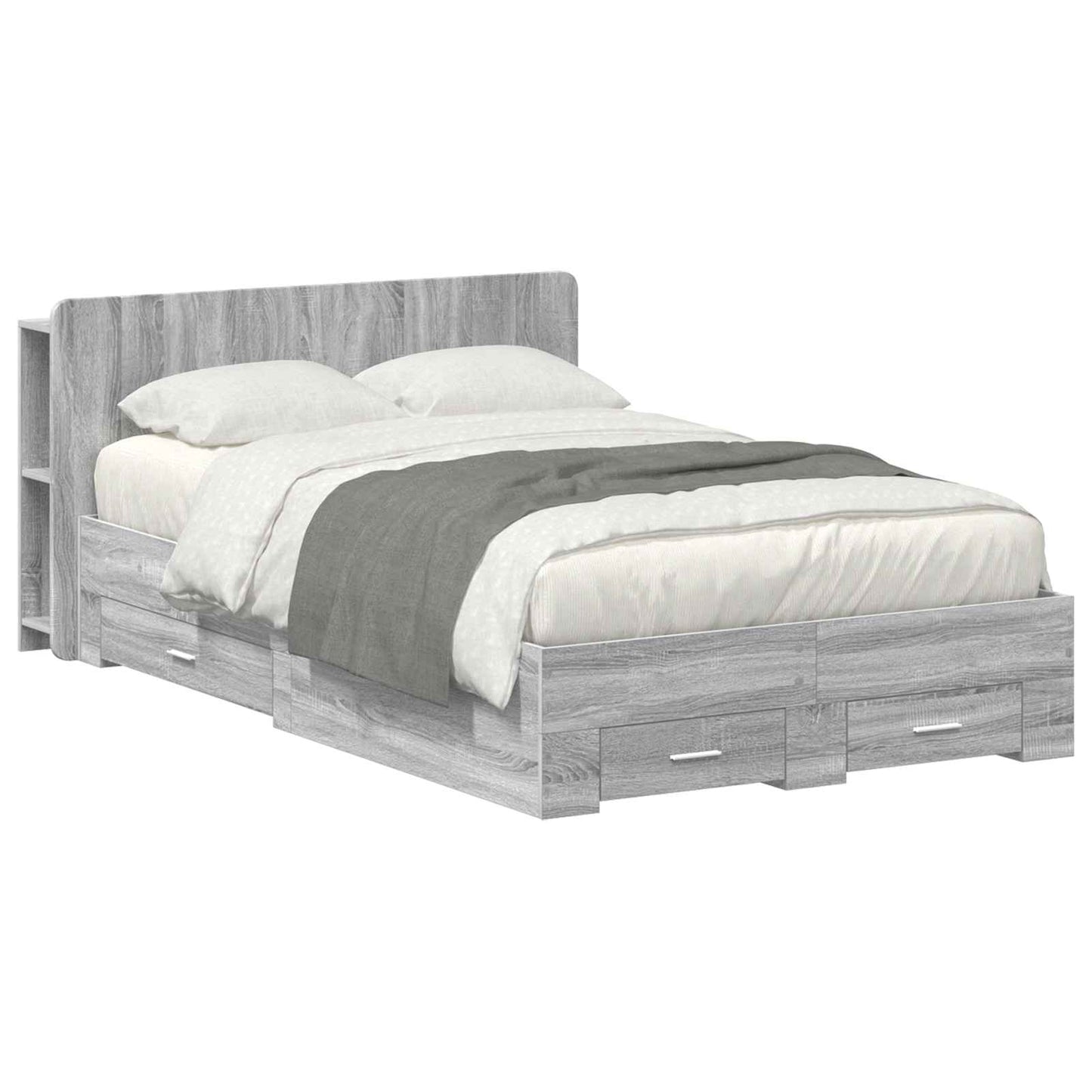 Telaio del letto con storage Sonoma grigio 120 x 190 cm | homemem39