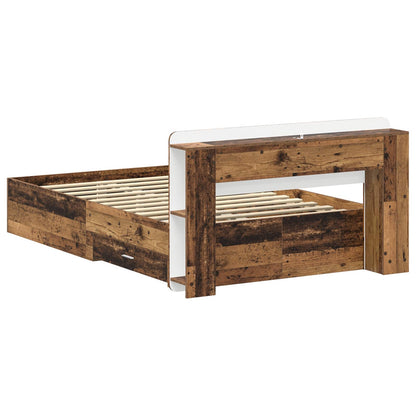 Telaio del letto con storage Legno antico 120 x 190 cm | homemem39