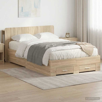 Telaio del letto con storage Rovere Sonoma 120 x 200 cm | homemem39