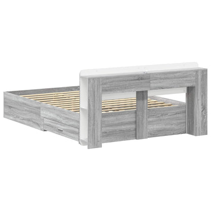 Telaio del letto con storage Sonoma grigio 140 x 200 cm | homemem39