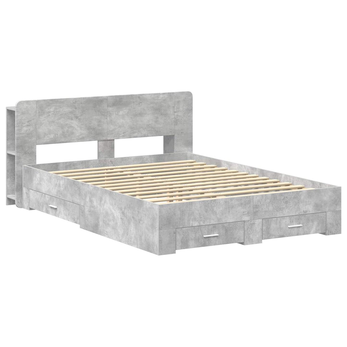 Telaio del letto con storage Grigio Cemento 150 x 200 cm | homemem39