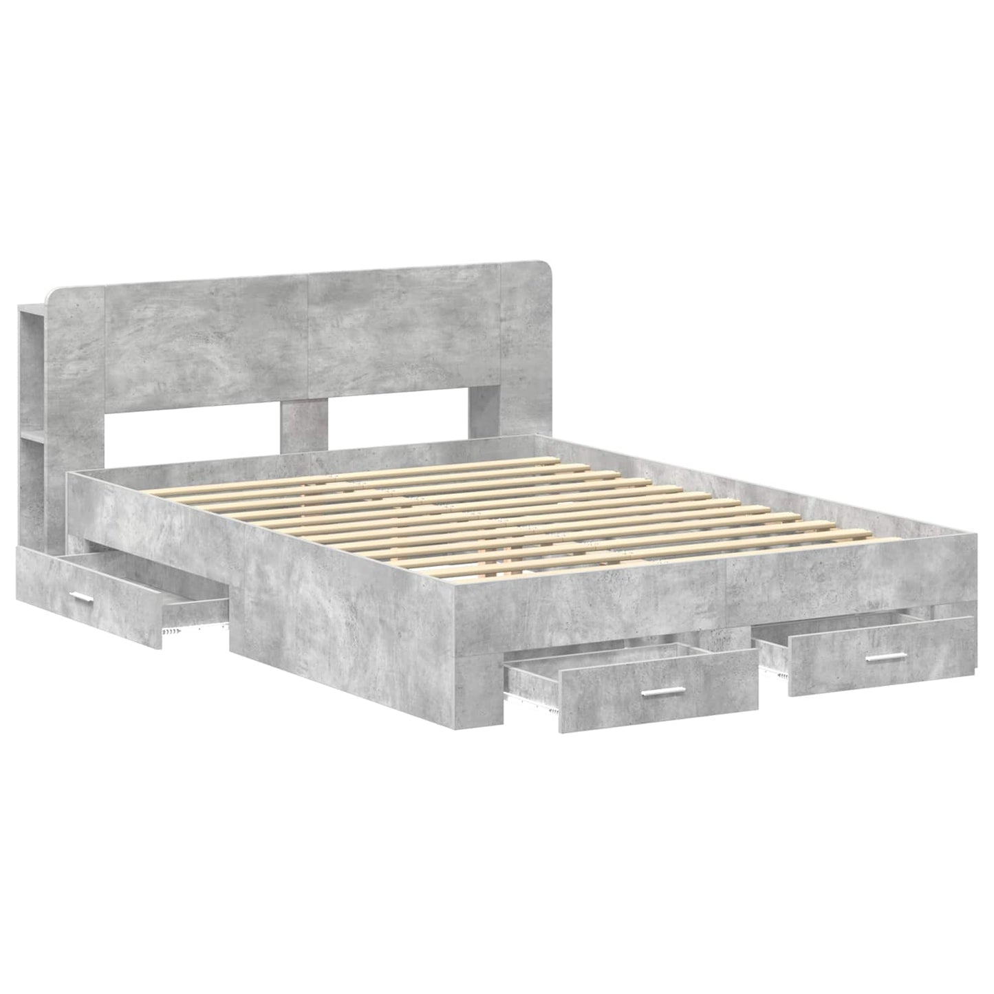 Telaio del letto con storage Grigio Cemento 150 x 200 cm | homemem39