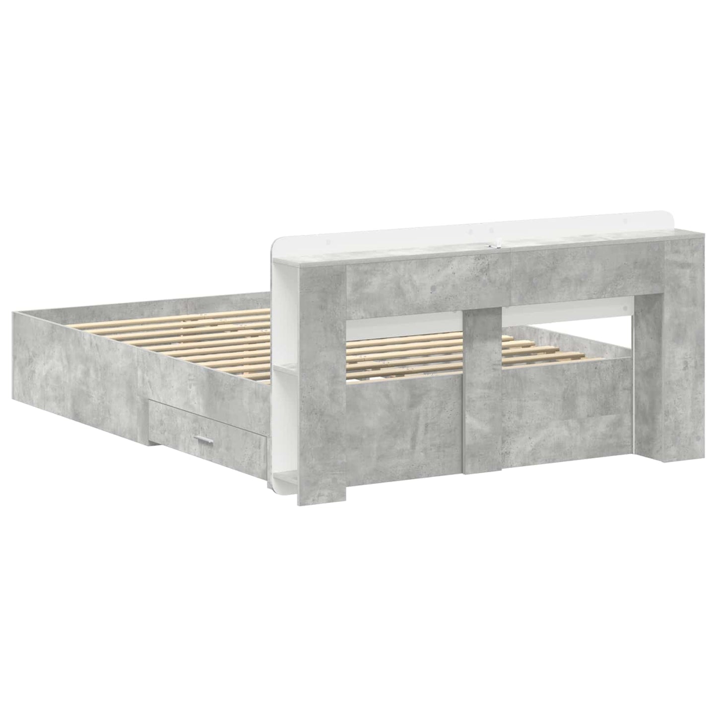 Telaio del letto con storage Grigio Cemento 150 x 200 cm | homemem39