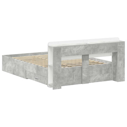 Telaio del letto con storage Grigio Cemento 150 x 200 cm | homemem39