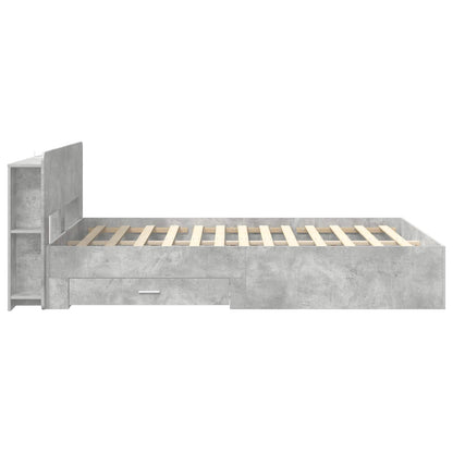 Telaio del letto con storage Grigio Cemento 150 x 200 cm | homemem39