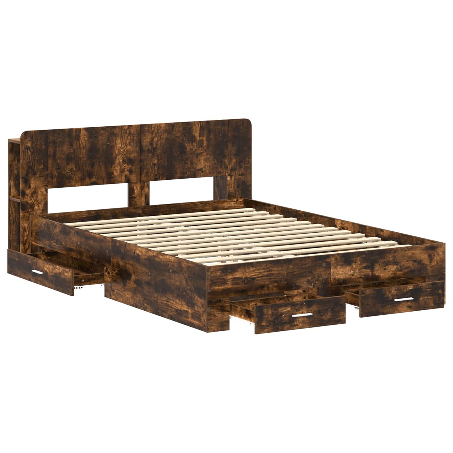 Telaio del letto con storage Rovere Fumo 150 x 200 cm | homemem39