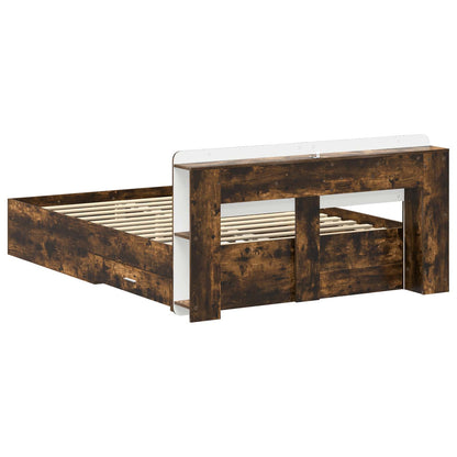 Telaio del letto con storage Rovere Fumo 150 x 200 cm | homemem39