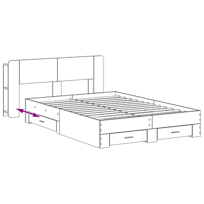 Telaio del letto con storage Rovere Sonoma 150 x 200 cm | homemem39