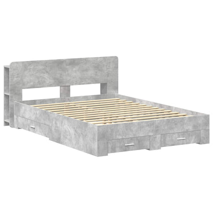 Telaio del letto con storage Grigio Cemento 160 x 200 cm | homemem39