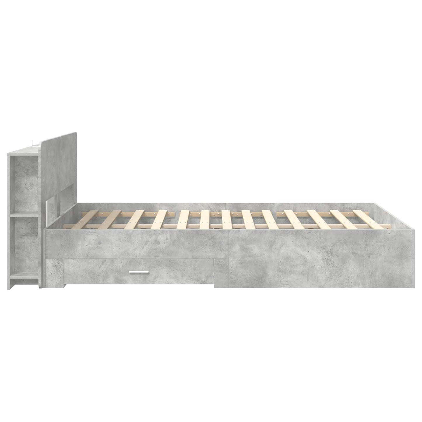 Telaio del letto con storage Grigio Cemento 160 x 200 cm | homemem39