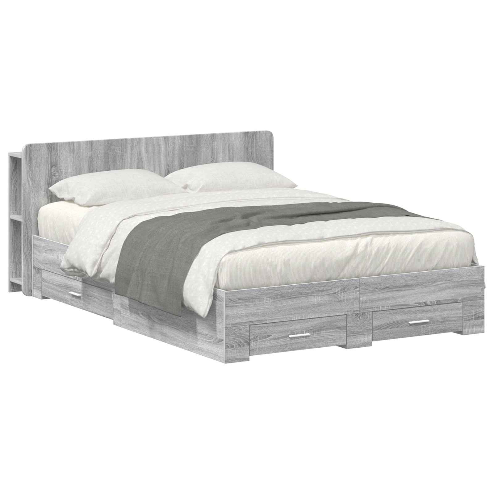 Telaio del letto con storage Sonoma grigio 160 x 200 cm | homemem39