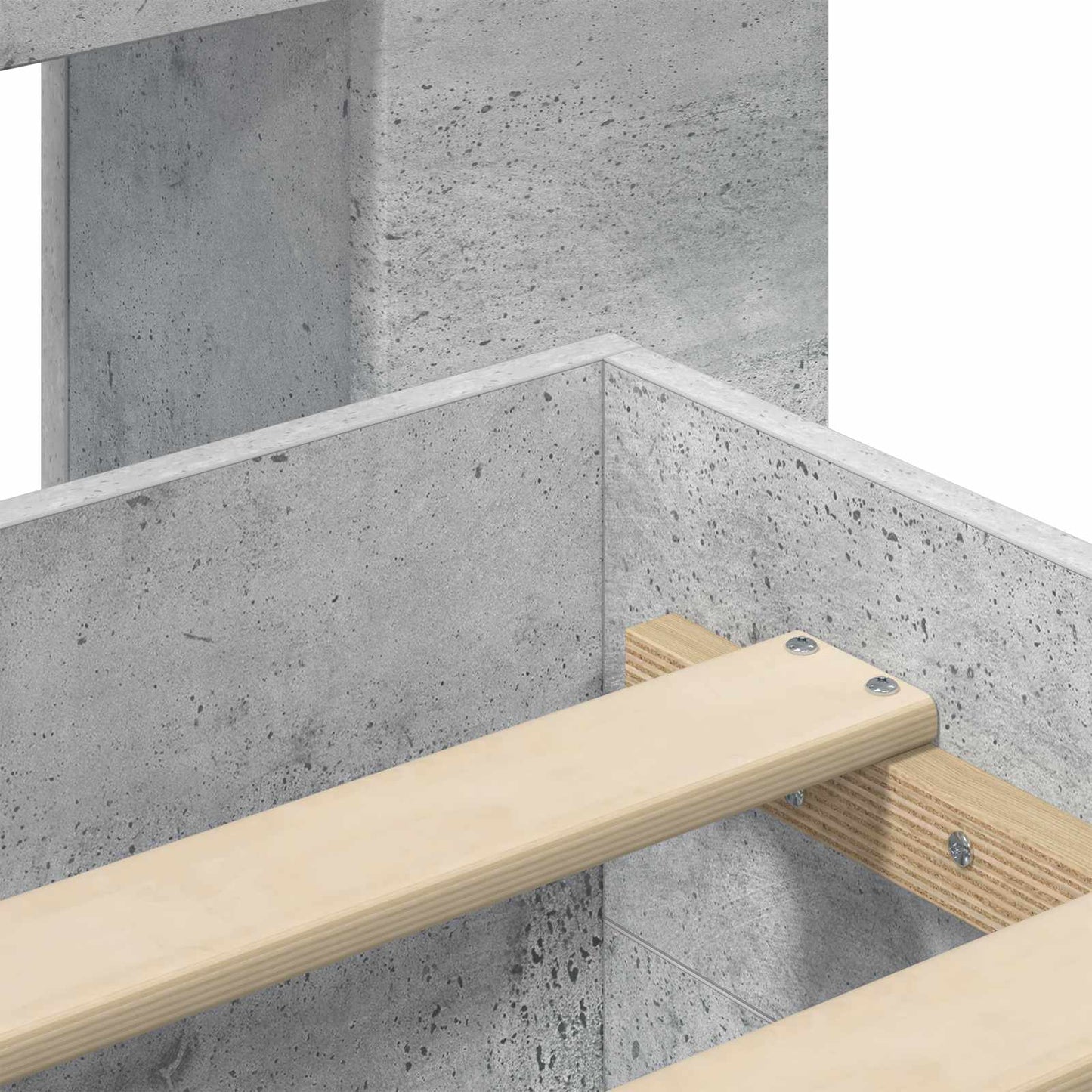 Telaio del letto con storage Grigio Cemento 200 x 200 cm | homemem39