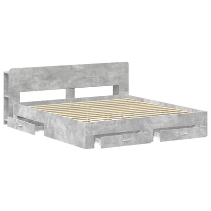 Telaio del letto con storage Grigio Cemento 200 x 200 cm | homemem39