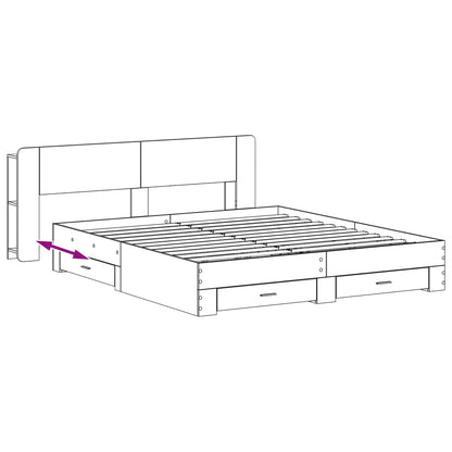 Telaio del letto con storage Grigio Cemento 200 x 200 cm | homemem39