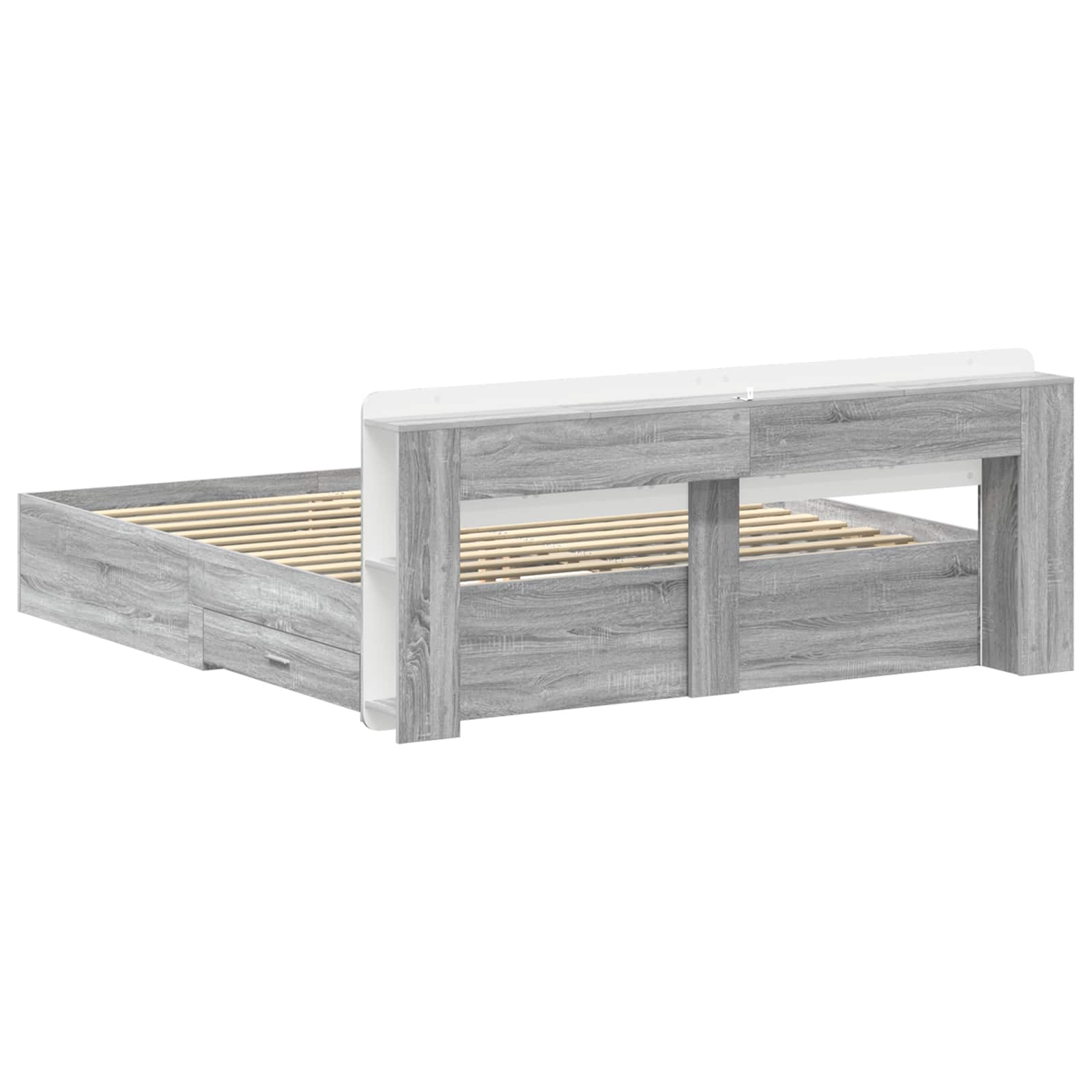 Telaio del letto con storage Sonoma grigio 200 x 200 cm | homemem39