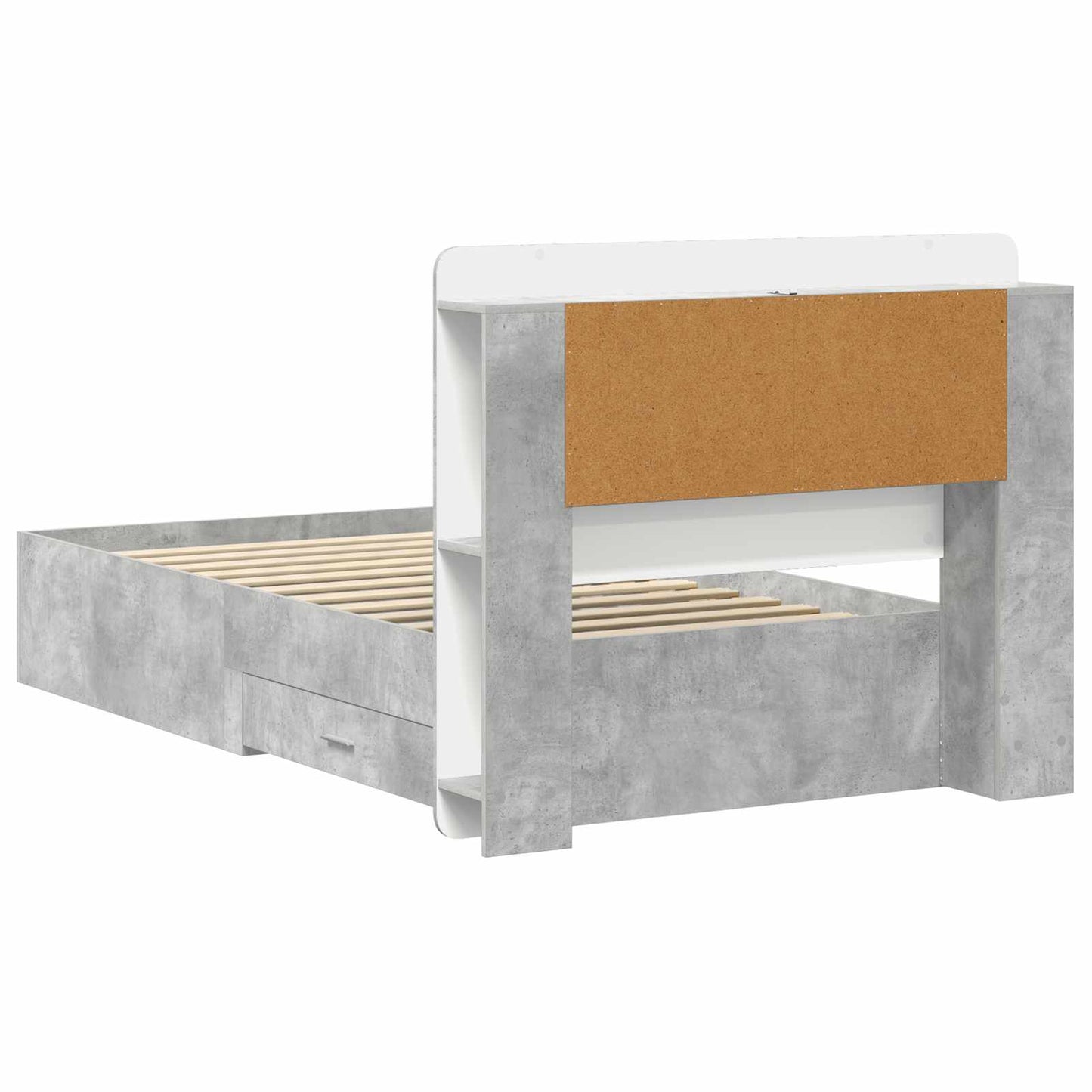 Telaio del letto con storage Grigio Cemento 75 x 190 cm | homemem39
