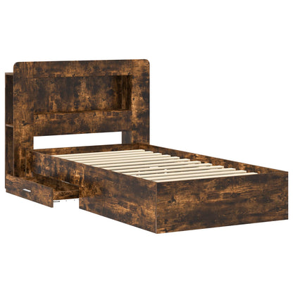 Telaio del letto con storage Rovere Fumo 75 x 190 cm