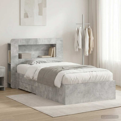 Telaio del letto con storage Grigio Cemento 80 x 200 cm | homemem39