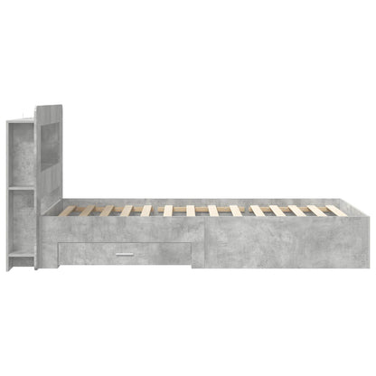 Telaio del letto con storage Grigio Cemento 80 x 200 cm | homemem39