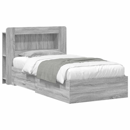 Telaio del letto con storage Sonoma grigio 80 x 200 cm | homemem39